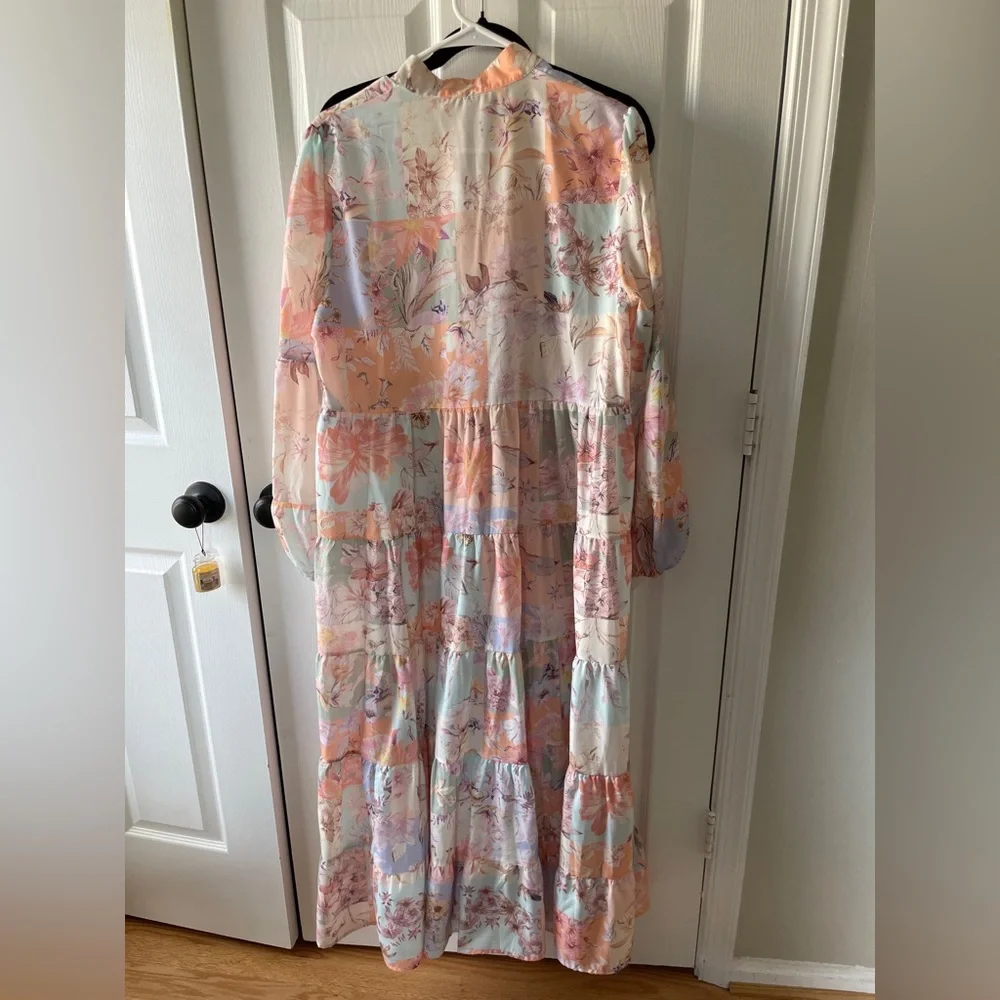 Beaulah style Floral Pastel Long Sleeve Maxi Dress - Picture 6 of 6